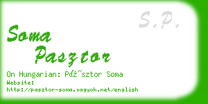 soma pasztor business card